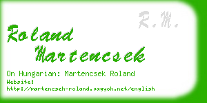 roland martencsek business card